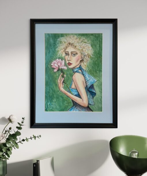 Paveikslo reprodukcija "Blondinė su bijūnu"